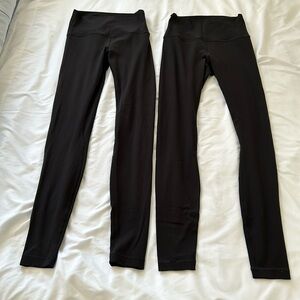 2 Lululemon Black High-Rise  28” Align Leggings